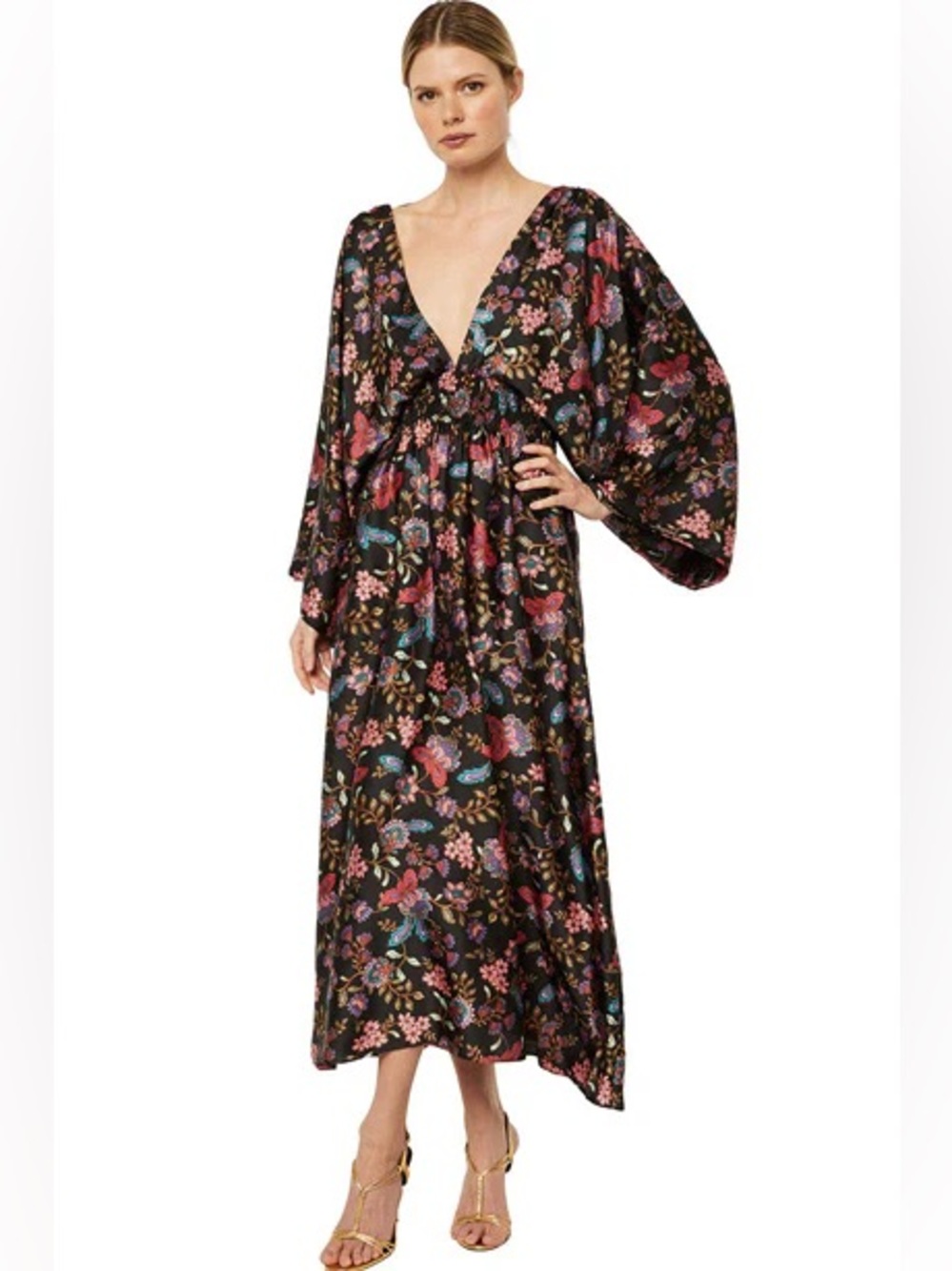 MISA Clarisa Floral Dress Kimono Sleeves XS oversized fit New with tags